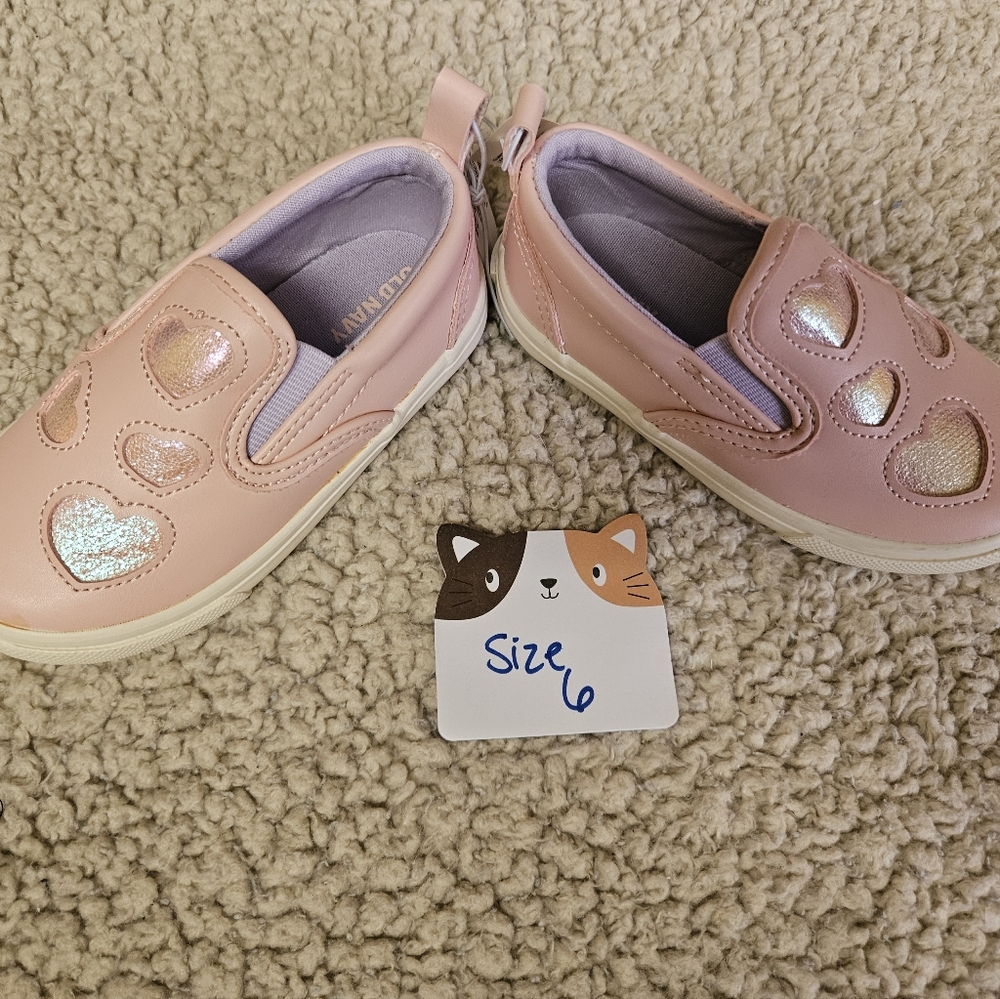 Old Navy Pink Heart Slip-On Sneakers